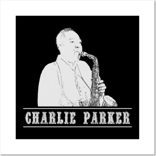 Charlie Parker // white retro Posters and Art